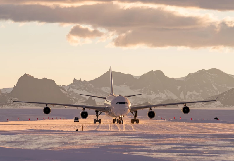 Mit dem Airbus A340 in die Antarktis