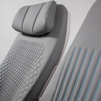 (strich:Durable and elegant) Real leather has a high-quality look, and with ultrathin coatings it is still a popular material for aircraft seat covers.