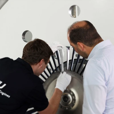 Technicians can start rigging up the next test while one is already underway in the multifunctional rotation test facility.
